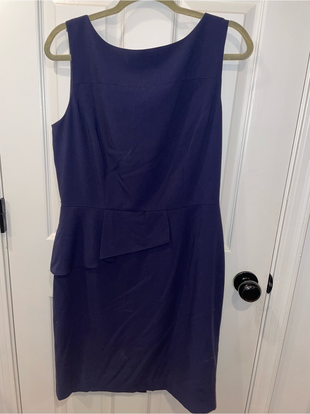 Antonio Melani Classic Sleeveless Navy Peplum Sheath Dress